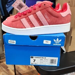 adidas Campus Suede Sneakers in Red Pink